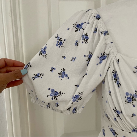 Forever 21 Empire Floral Empire Waist Mini Dress Size M - Picture 6 of 9